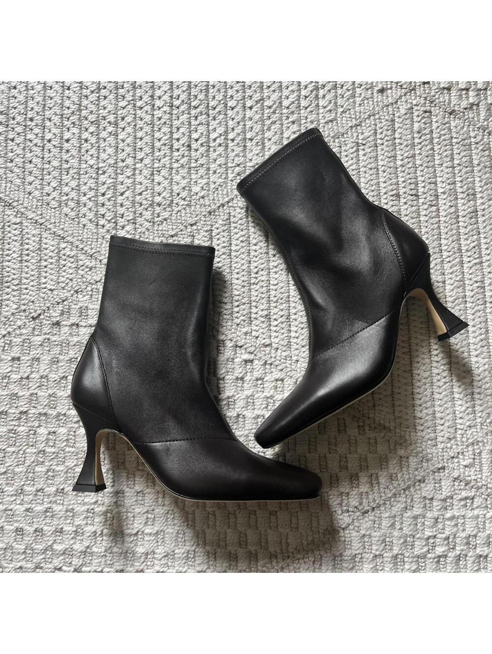 Tony Bianco Fomo Heeled Ankle Boots in Chocolate Nappa - Picture 2 of 5